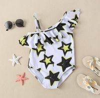 Maillot de bain asymétrique pour bébé fille, collection été 4 juillet, en tissu de bain, mini bikini pour enfants, vêtements de plage pour enfants