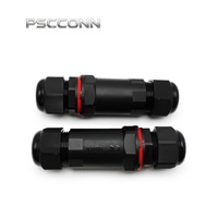 Connecteur circulaire étanche IP68 PSCCONN GW25 à 5 broches, prise de câble M25 grand diamètre 24A 450V pour éclairage extérieur de panneaux publicitaires et de tunnels