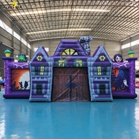 Maison hantée gonflable personnalisée labyrinthe Halloween Zombie tente ferme labyrinthe gonflable de maïs maison de rebond labyrinthe gonflable noir
