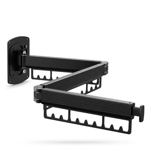 High Quality Foldable Clothes Hangers Wall Mounted Expandable Laundry Clothes Drying Rack Space Saver Clothes Rack for Balcony - Product Image 5