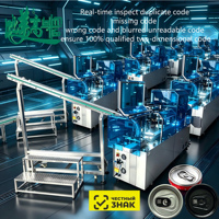 Machine de codage laser à fibre automatique à double tête avec système d'inspection et de rejet par vision pour la lutte contre la contrefaçon des capsules en aluminium