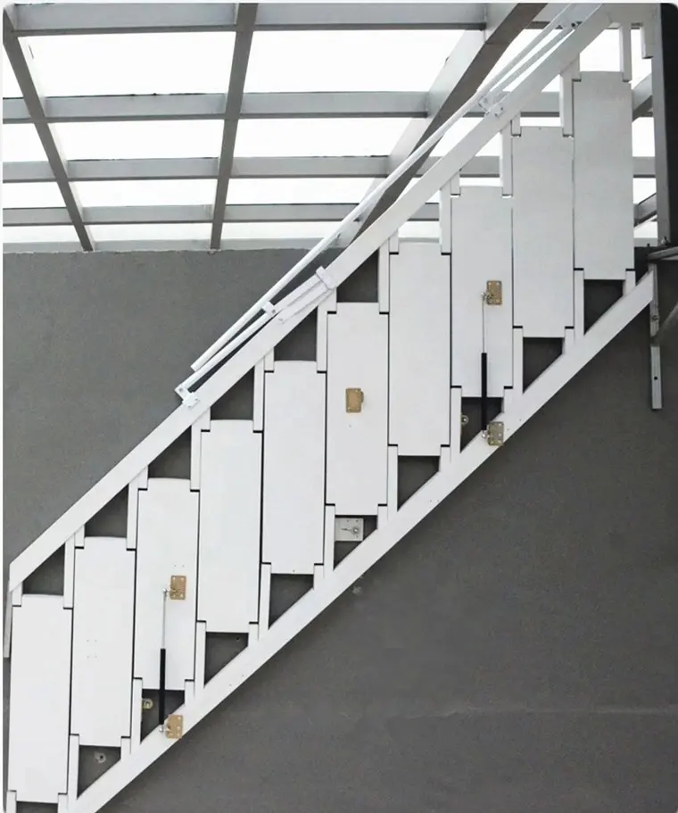 Avustralya/amerikan tarzı standart siyah toz kaplanmış metal merdiven çelik basit katlanır merdiven/teleskopik merdiven