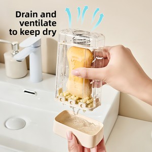 Brosse à savon multifonction à ressort avec couvercle anti-poussière, rechargeable, pour la vaisselle, les chaussures et le nettoyage <span class=keywords><strong>de</strong></span> la salle <span class=keywords><strong>de</strong></span> bain - Product Image 3