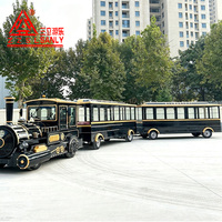 Train électrique sans rails pour parc d'attractions extérieur, 40 places, en acier, à vendre