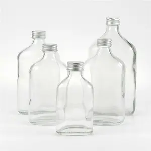 Bình Thủy Tinh 100ml200m250ml350ml, Bình Đựng Rượu Có Nắp Màu Đen