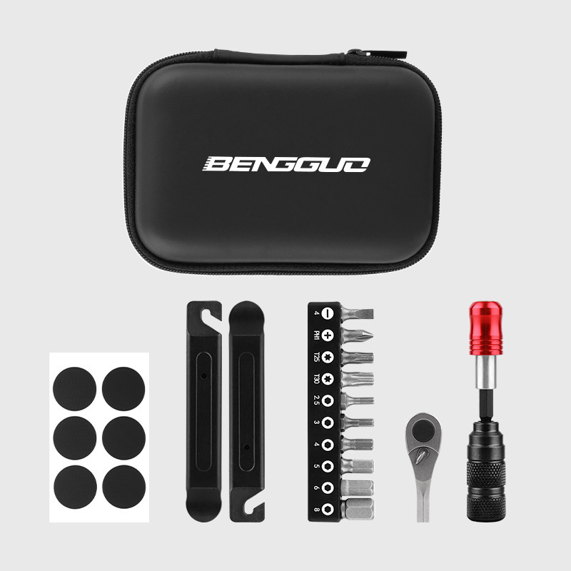 Ratchet wrench kit tire patch