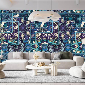 Fonjue Traditional Vintage Bohemian Style <strong>Texture</strong> Wallpaper Stickers PVC Home Decorative Foam Wall Panels - Product Image 3