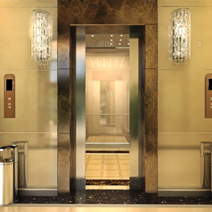 Produsen <span class=keywords><strong>China</strong></span> Lift Penumpang Komersial Cepat 6.0 m/s Penggerak Traksi Tanpa Gigi Baja Tahan Karat Kebisingan Rendah Mewah - Product Image 6