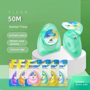 <span class=keywords><strong>Fil</strong></span> <span class=keywords><strong>dentaire</strong></span> en nylon <span class=keywords><strong>ultra</strong></span> <span class=keywords><strong>doux</strong></span> de 50m avec micro-cire Bobine de nettoyage interdentaire jetable Micro-cire fraîche à la menthe pour une haleine fraîche - Product Image 1