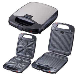 Aifa - Plancha Eléctrica Desmontable 7 en 1 (o 6, 5, 4, 3, 2 en 1) para Sándwiches y Waffles, con Revestimiento Cerámico y Puntos Blancos, de Acero Inoxidable - Product Image 1