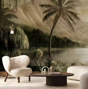 Personalizado 3D Tropical Gaze City pared pegatina impermeable sofá <span class=keywords><strong>TV</strong></span> sala de estar Fondo papel tapiz Mural para uso en Hotel - Product Image 1