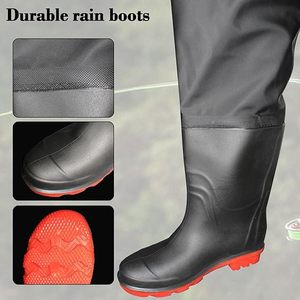 TOPIND Offre Spéciale imperméable personnalisé PVC taille échassier <span class=keywords><strong>pêche</strong></span> échassier imperméable avec bottes - Product Image 3