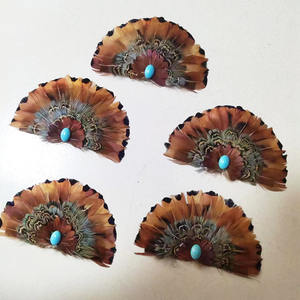 Accessoires de chapeau de mode féminine sur mesure avec plumes turquoise, plumes faites à la main pour hommes de 7 à 15 cm pour la décoration de chapeaux - Product Image 1