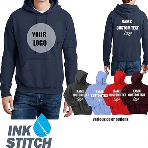 Sweat-shirt à capuche personnalisé pour homme, 100% coton molletonné, coupe classique, impression frontale, vêtement décontracté d'hiver, impression numérique brodée - Product Image 4