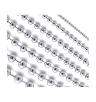 1.5mm 2mm 2.4mm 3mm 3.2mm 4mm 304 chaîne perlée de boule en métal d'acier inoxydable pour l'artisanat d'étiquette de vêtement de collier de bricolage
