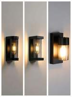 Lampu Teras Luar Ruangan E27 dengan Kaca Bening, Lampu Dinding Luar Ruangan, Lampu Teras