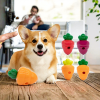 Jouet à mâcher pour chat et chien en forme de carotte en TPR, double taille, facile à remplir, distributeur de friandises