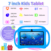 Tablet PC IWAWA 7-Inci Kamera Ganda Terlaris, Casing Silikon, Baterai 3000mAh, Edukatif dan Menyenangkan, Hadiah Natal/Ulang Tahun