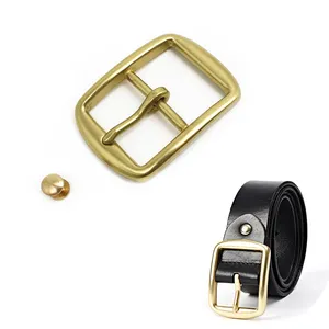 40mm Pure Solid Brass Center Bar Belt Head for Men Jeans Clothing Accessories Pin Belt Buckles Adjuster