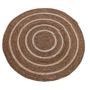 Tapis naturel de 80 cm avec rayures blanches - Product Image 1