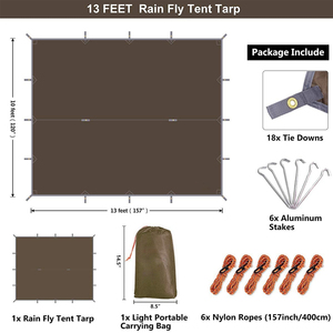 Lona impermeable para acampar, hamaca, refugio <span class=keywords><strong>de</strong></span> emergencia ligero, 3x4 3x3 4x6 - Product Image 6