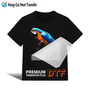 Película de inyección de tinta imprimible personalizada Hongcai, transferencia de serigrafía, transferencia de calor transparente, impresión de película PET DTF