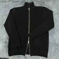 Modèle homme, veste en maille réversible à col montant, en coton anti-plis, à double fermeture éclair, chaude et torsadée