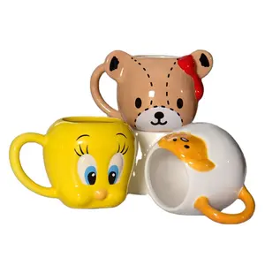 LINDA New Design Kuromi Series Pacha Dog Mug Creative Three-dimensional Floating My Melody Ceramic Cup Large Capacity Milk Cup