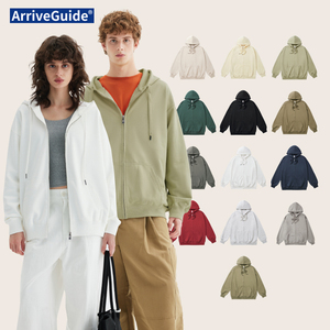 Sudadera con capucha unisex de invierno al por mayor, 360 g/m², forro polar de terciopelo suave, teñido liso, de tacto pesado, para programas de ropa en blanco a granel - Product Image 2