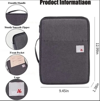 Porte-documents A4 étanche avec fermeture éclair couverture en PVC 60 Pages intérieures couverture rigide organisateur de bureau pour iPad stylo cahiers sacs de voyage