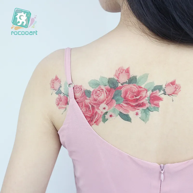 2020 Neueste wasserdichte gefälschte Körper kunst Mandala Flower Tattoo Aufkleber für Büste Rose Temporäre Nippel Tattoo