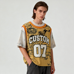 Camiseta de Hombre de Algodón 100% con Logotipo Bordado e Impreso, Corte Holgado y Extra Grande, Manga Corta, Estilo Desgastado - Product Image 3