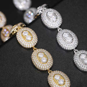 Bracelet ovale unisexe en argent 925 de qualité supérieure, bijoux hip-hop raffinés, bracelets en moissanite élégants, accessoire streetwear et de soirée - Product Image 2