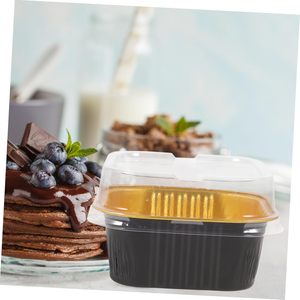 High Grade Microwavable Eco-Friendly Disposable Take Away Square Pudding Dessert Cake Aluminium <b>Foil</b> Cups 300ml Bakery Use - Product Image 3
