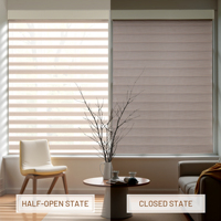 Stores zébrés intelligents pour Google Home Tissu occultant à double rouleau Motif vertical au design moderne pour les chambres d'hôtel et de bureau