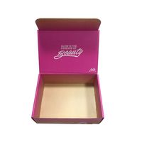 Impression recto verso avec logo personnalisé Boîte d'emballage cadeau en papier de luxe rose pliable pour vêtements