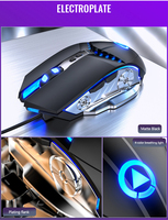 Wired Gaming Mouse 3200DPI Pernapasan LED E-Olahraga Mekanik Bisu Silent Mouse Gamer Optik Sens untuk Laptop komputer