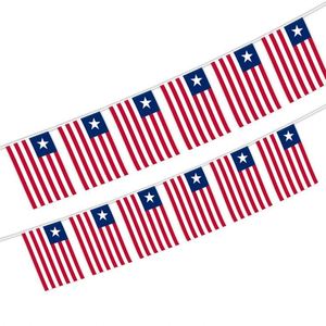 Liberia String <b>Flag</b> Polyester Fabric National Country <b>Flag</b> for Birthday Party Festival Decoration - Product Image 1