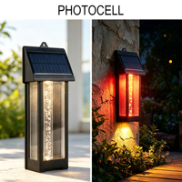Lampes murales solaires étanches IP65, éclairage LED extérieur pour clôture et portail, lumière blanc chaud, lampe en verre bulle, jardin, patio, véranda, cour