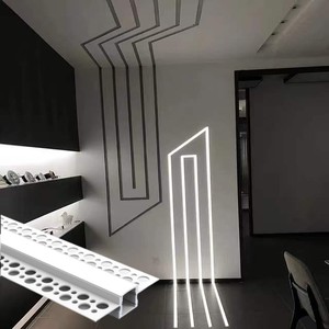 Hot Sale Linear <strong>Light</strong> for Ceiling Plaster <strong>Led</strong> Profile PC Cover Diffused Heat Dissipation t Slot <strong>LED</strong> Channel <strong>Diffuser</strong> Black White - Product Image 5