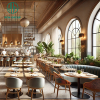 Style français luxueux Design moderne haut de gamme qualité hôtel Restaurant ensembles de meubles commerciaux Table chaise ensembles café