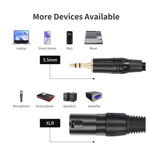 <span class=keywords><strong>Cable</strong></span> de Audio Estéreo TRS de 3.5mm con Conector Mini <span class=keywords><strong>Jack</strong></span> Balanceado Chapado en Oro, Macho a XLR Macho, para Micrófono, Altavoz, MP3, Teléfono Inteligente - Product Image 3