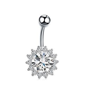 Anelli per Piercing all'Ombelico alla Moda in Acciaio Inossidabile 316L con Cristalli, <span class=keywords><strong>Cuore</strong></span> e Farfalla in Zirconia, Gioielli per il Corpo da Donna - Product Image 5