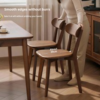 Chaise de salle à manger en bois massif, design rétro mi-siècle 2026, avec système de tenons et mortaises tout-en-un, idéale pour restaurant et bureau.