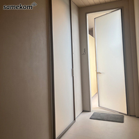 Porte battante en verre sans cadre minimaliste sans couture pince matériel salle de bain porte attenante