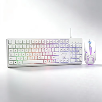 JEDEL GK106 Rainbow LED Backlight 104 Key Wired Gaming Keyboard & Mouse Combo Kit untuk Komputer Laptop