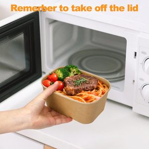 Tazón de Papel Kraft Desechable para Ensaladas y Almuerzos, Ecológico, Reciclable, Biodegradable, de Grado Alimenticio, para Llevar, con Tapa, Venta al Por Mayor - Product Image 5