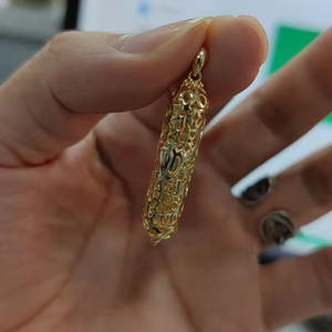 Perak asli mode perhiasan Yahudi 925 perak murni liontin Mezuzah berlapis emas - Product Image 3