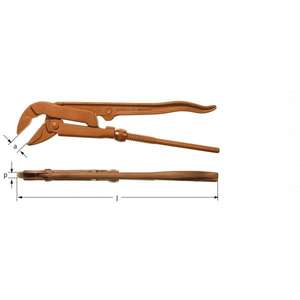 AMPCO - ES5600B Pince suédoise DIN5234, cuivre au béryllium-Pince anti-étincelles EAN 7630027450828, clés à tuyaux et coupe-tubes - Product Image 1