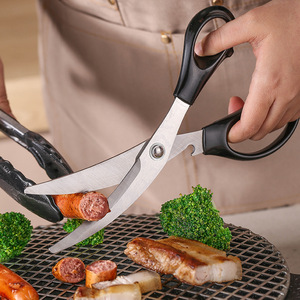 กรรไกรบาร์บีคิวสแตนเลส ใบมีดโค้ง เครื่องมือครัวอเนกประสงค์สำหรับย่างเนื้อและผัก - Product Image 3